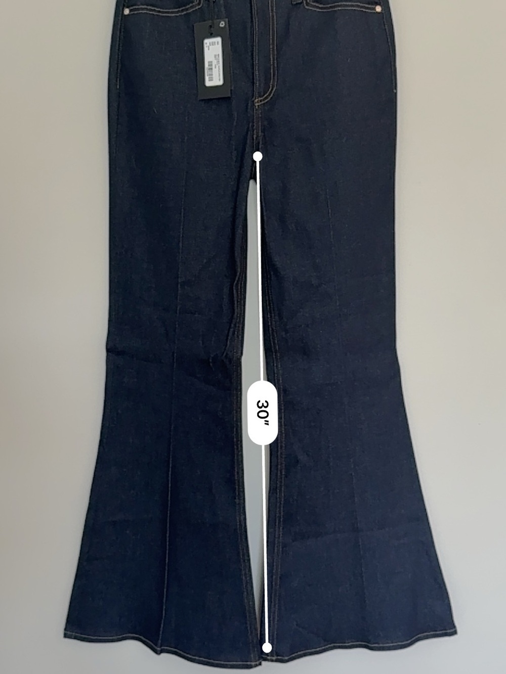 PAIGE Dark Wash High Rise Flare Jeans Wide Leg Retro Denim - Picture 11 of 13